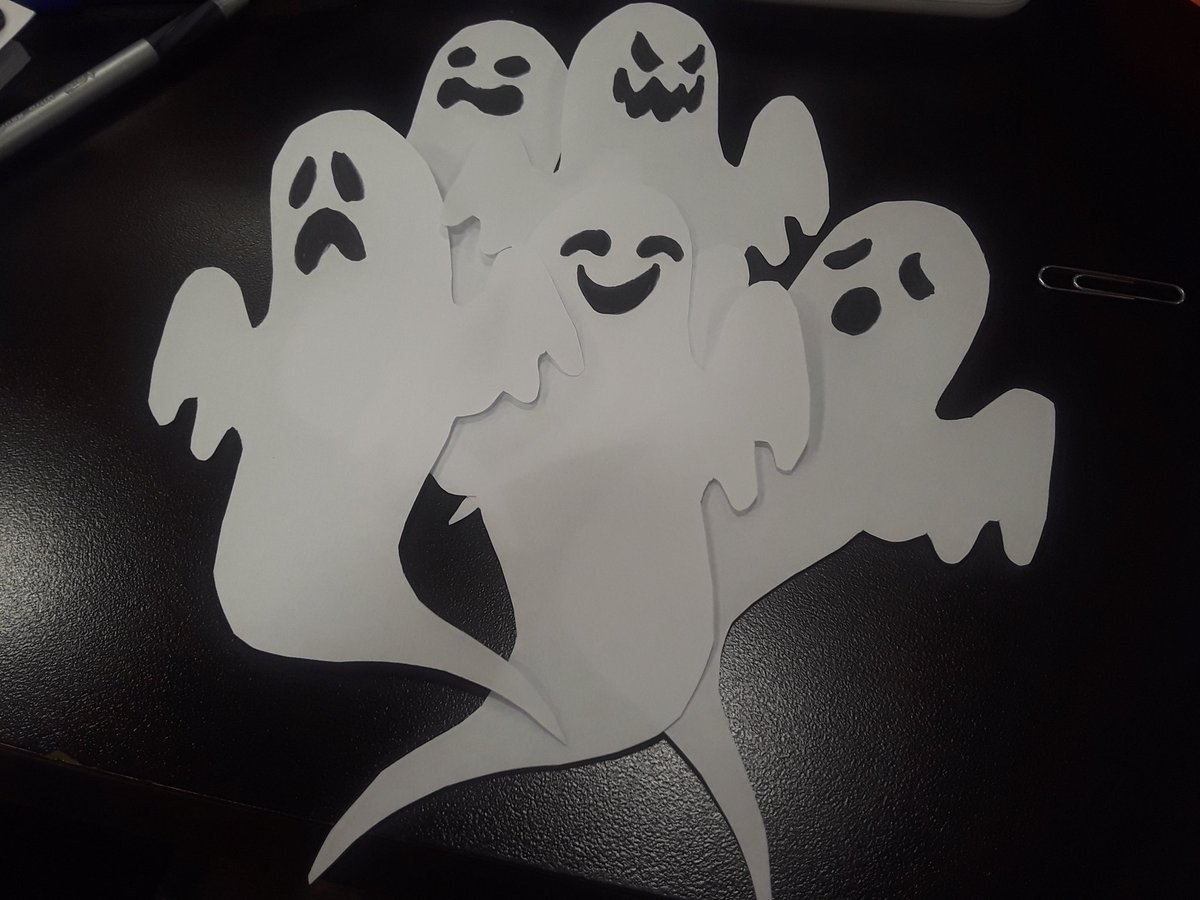 Day 18. 👻 🎃 Does this count as #inktober? I guess it does now. Some Halloween decorations I made for work. Can you tell I had fun? I hope they look nice.
.
#inktober2018 #halloween #halloweendecorations #paperdecorations #marioboo #pacmanghost #ghost #jackolantern