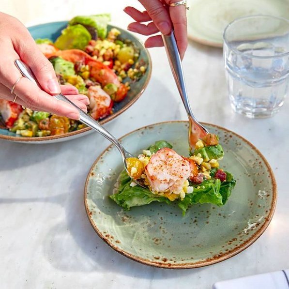 Sharing is caring and we love when our guests in Fig share several of our dishes including our Maine Lobster Cobb. #figsantamonica