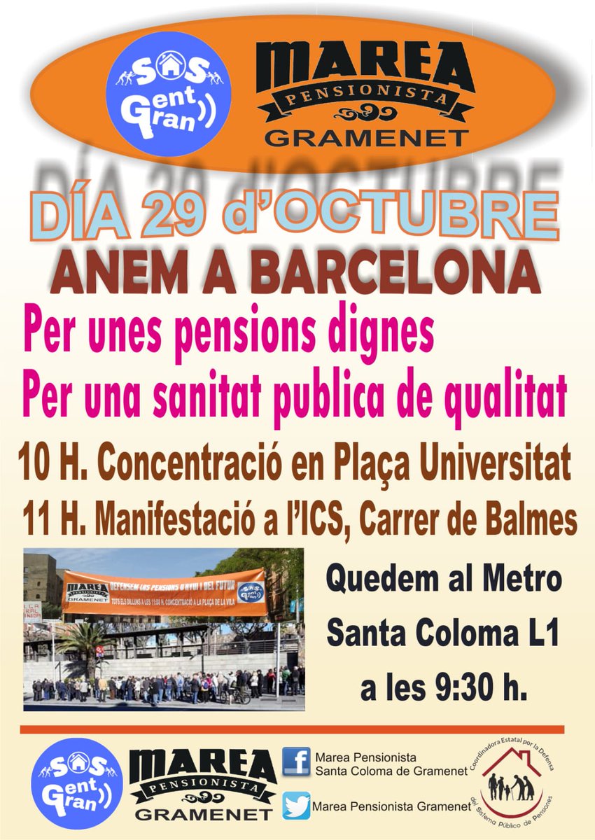 pensions_dignes's tweet photo. Dilluns 29 anem a la Plaça Universitat https://t.co/7sN70m3I4r