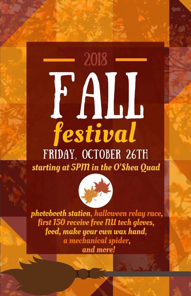 NUstudentgov's tweet photo. 🍁It’s FALL Y’ALL🍂
Busy Friday? Get your squad together and swing by Fall Festival at 5pm‼️
✅FREE NU Tech Gloves for the FIRST 150 STUDENTS
✅FREE FOOD
✅FREE WAX HANDS
&amp; so much MORE‼️
Its gonna be an UBER awesome event🎃 https://t.co/kMexDZKSpK