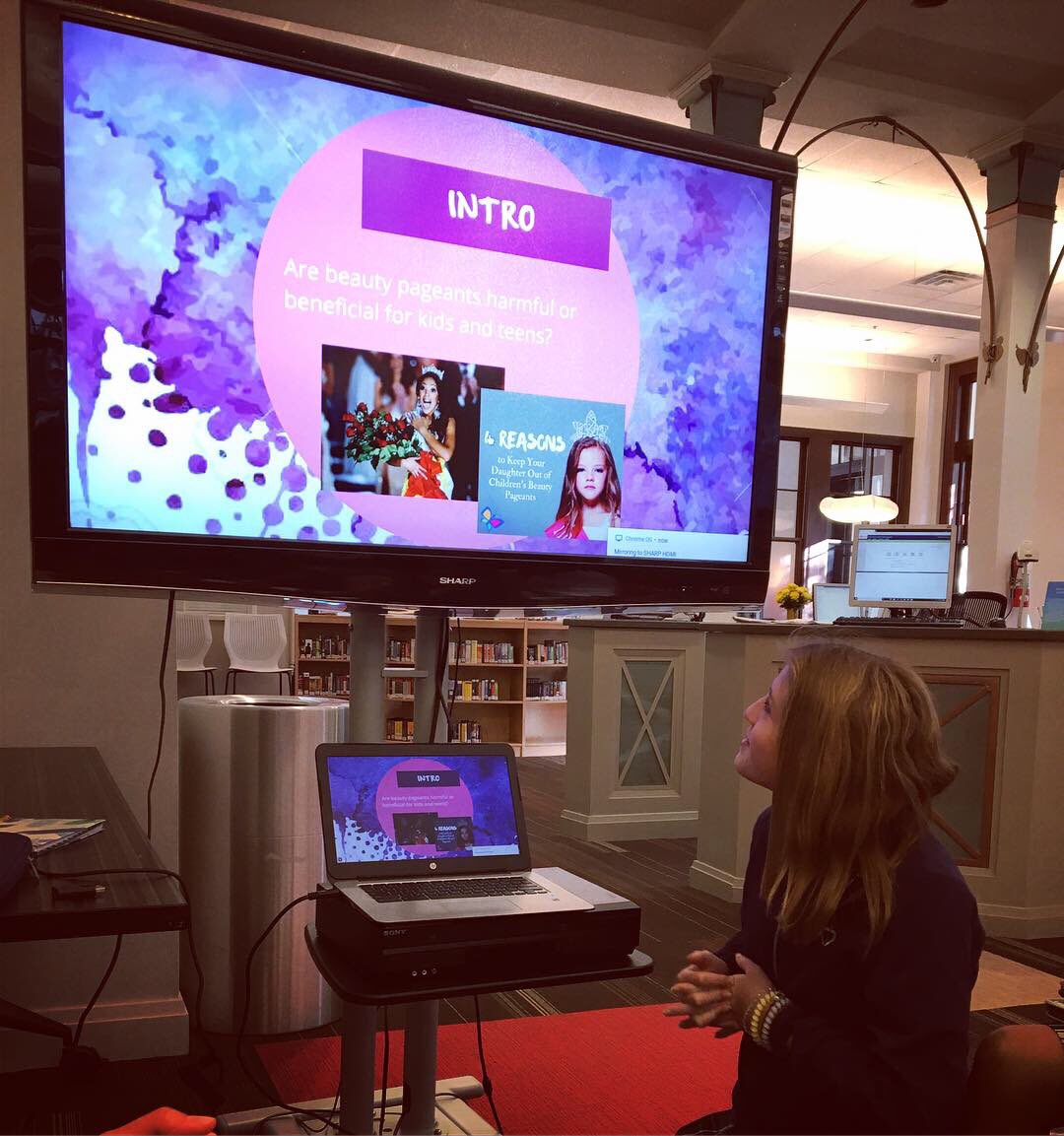 ashlibrary_ms's tweet image. 7th grade students share their arguments and research on #controversialtopics using @prezi !! @ASHRosary