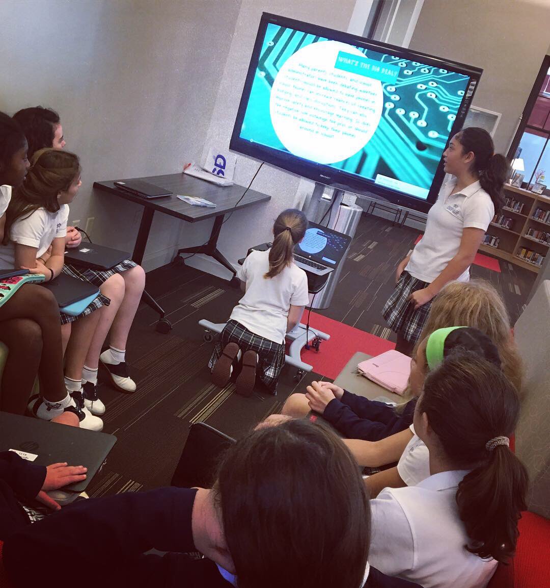 ashlibrary_ms's tweet image. 7th grade students share their arguments and research on #controversialtopics using @prezi !! @ASHRosary