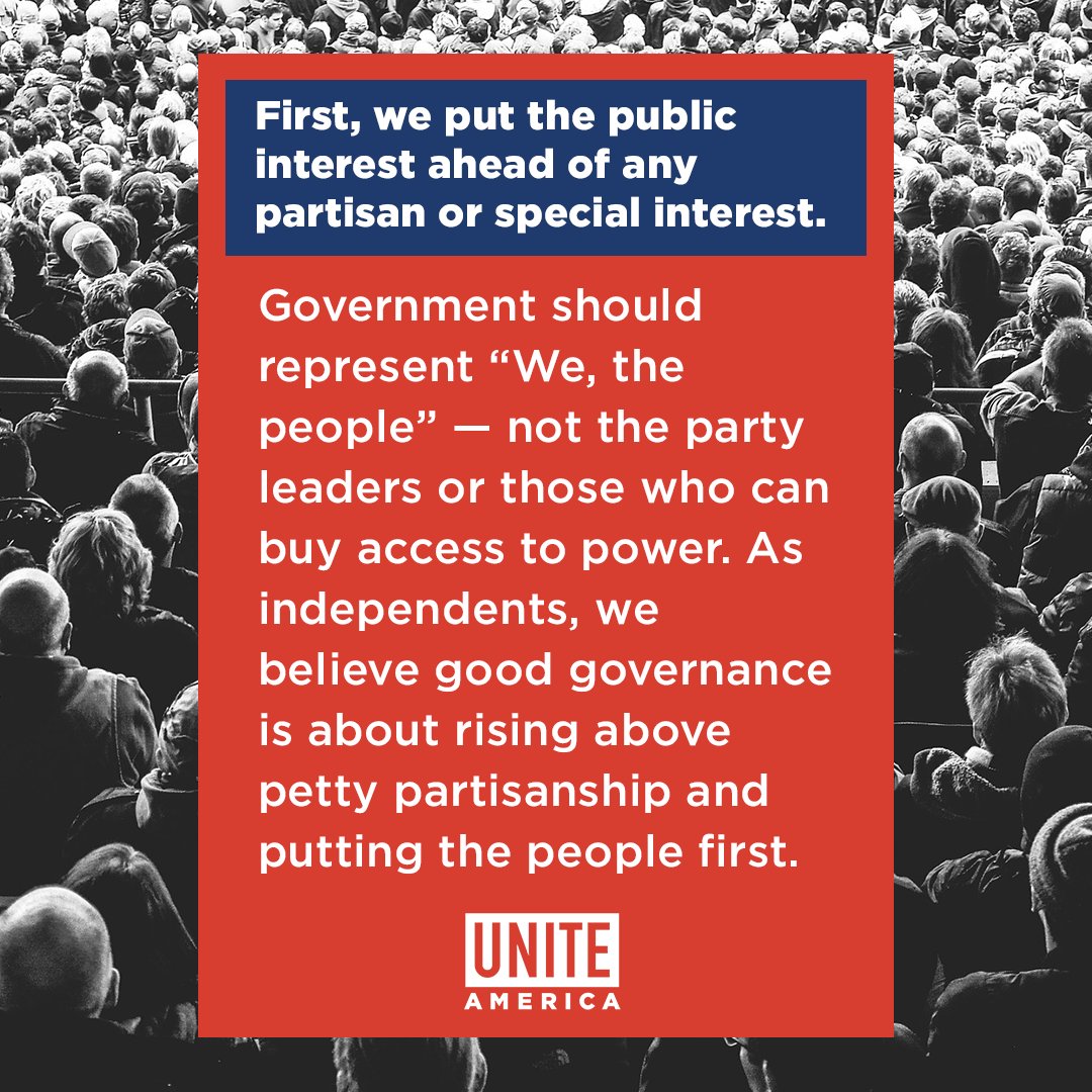 uniteamerica's tweet photo. Unite America's Declaration of Independents encapsulates our common purpose vision, common-sense principles, and common ground approach to governance. 

Read the rest of the declaration here: 
https://t.co/1hMmbZ0hOG https://t.co/K32ZG6E6O0
