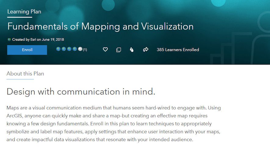EsriTraining's tweet photo. Free learning plan: Fundamentals of #Mapping &amp; Visualization. https://t.co/DwG68MEhRg #ArcGISPro #GIS https://t.co/7d2sMfwZ28