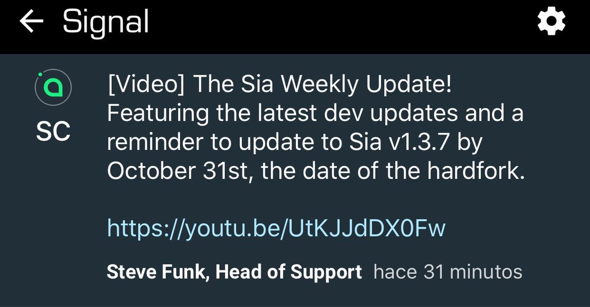 $SC [Video] The Sia Weekly Update! Featuring the latest dev updates and a reminder to update to Sia v1.3.7 by October 31st, the date of the hardfork.

youtu.be/UtKJJdDX0Fw