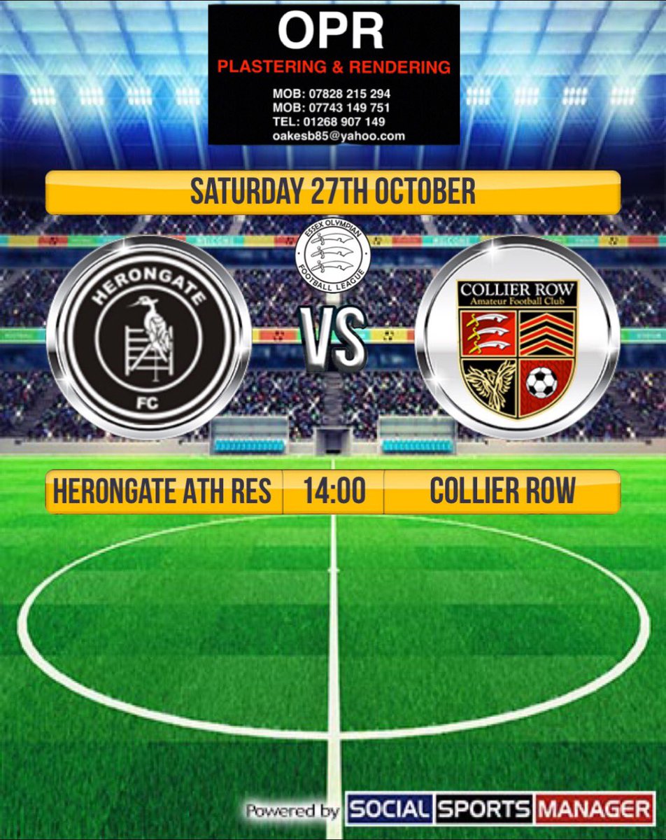 Up next for the lads we play a home league game against Collier Row looking to keep the winning streak going 🖤💛