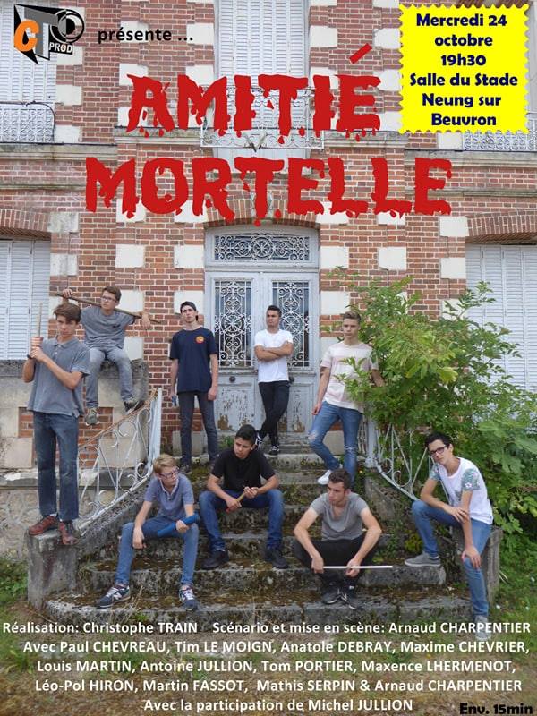 ctprod's tweet photo. Projection le 24/10 à la salle du stade de Neung sur Beuvron (41), 19h30. de mon #CourtMetrage, "Amitié mortelle", réalisé avec les jeunes de AdolesCentre.
#FilmCourt #NeungSurBeuvron #Sologne #loiretcher #adolescentre #ctprod https://t.co/qAio0gPn2C
