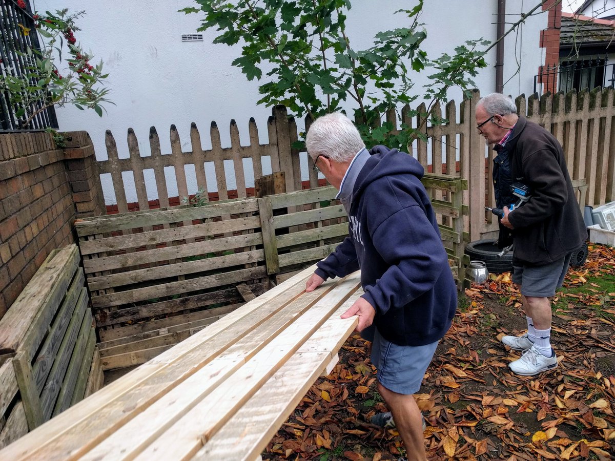 smcrmis's tweet photo. Bob &amp; Chris working on rebuilding the the toddlers mud kitchen across the road from the Shed
at Barlow Moor Community Centre https://t.co/fhAuDDB46Z