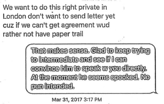 86)Warner continues his efforts to get a private meeting with Waldman & Steele as a condition for a letter asking him to testify. He tried so hard it almost looks like a set up! I think it was a set up to catch Deripaska's agents!