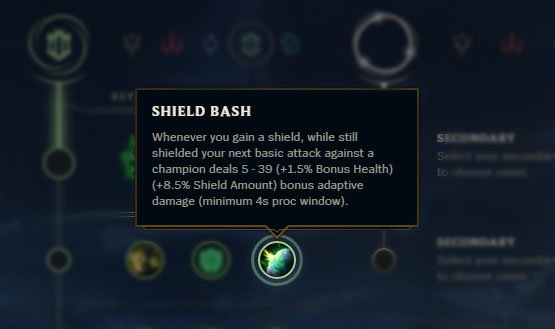 runeforgegg's tweet image. New runes on the Pre-season PBE patch!

Here's a look at the upcoming replacement to Bone shield: Shield Bash
Looks like a nasty combination with Sion's W and stacking health