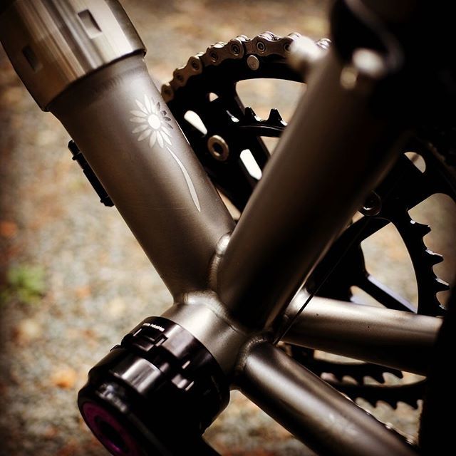 kishbike's tweet photo. Return of the #flowerpower 
#roadplus #sandscouplers #carrboromade #titanium https://t.co/WA1eJ3XHVl