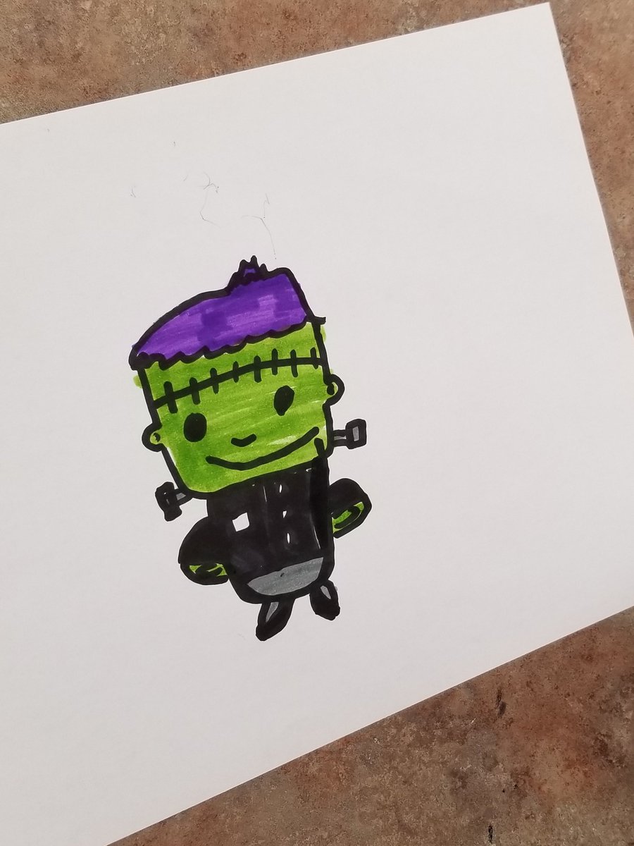 MsGallagherWES's tweet photo. 2nd grade artists at WES learned how to create a cartoon Frankenstein today thanks to @ArtforKidsHub !! They were very proud students. #artmatters #arted #halloweenart #Elementary #art #rtsd #wayneart #cartoons #2ndgrade https://t.co/CLWWd3fGSy