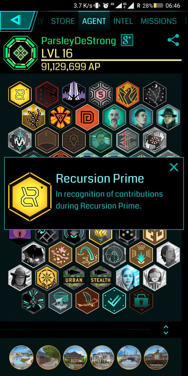 ParsleyMerryMen's tweet image. RecursionPrimeメダルきた！！早い！
#ingress #RecursionPrime #recursionprimetaichung