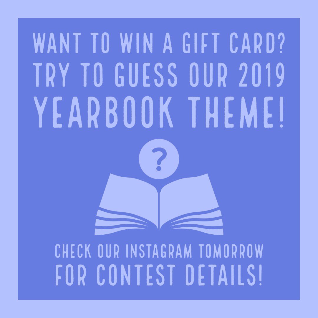 Hey, Spartans! Follow StratfordYearbook on Instagram for details on our THEME REVEAL CONTEST tomorrow!! Any student who correctly guesses the theme will be entered in a drawing for a gift card!