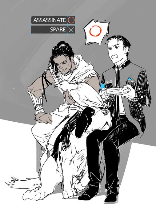 I have abandoned twitter for a long time...So happy to see Connor  play ACO with Bayek   !!! And here is some double connor fanart I drew before^^ #ConnorArmy #EgyptianBrotherhoodOfAssassins