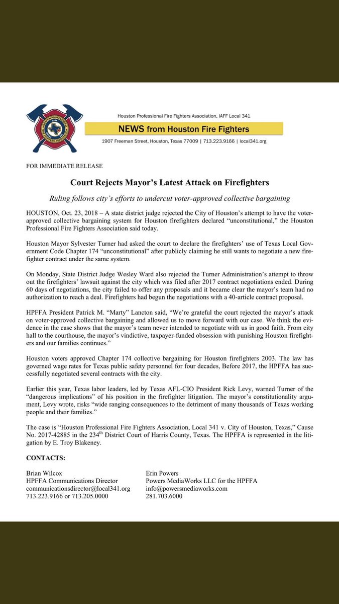 MattSheppy1's tweet photo. #ProbB needs your “for” vote. This is what #HFD has been dealing with. Ask @SylvesterTurner and @IAmMaryBenton why we can’t bargain, well he it is. They both spew lies about the negotiations and the 9.5% pay raise that was offered. #propA is bad for Houston. #propb is better! https://t.co/FduakxVL3K