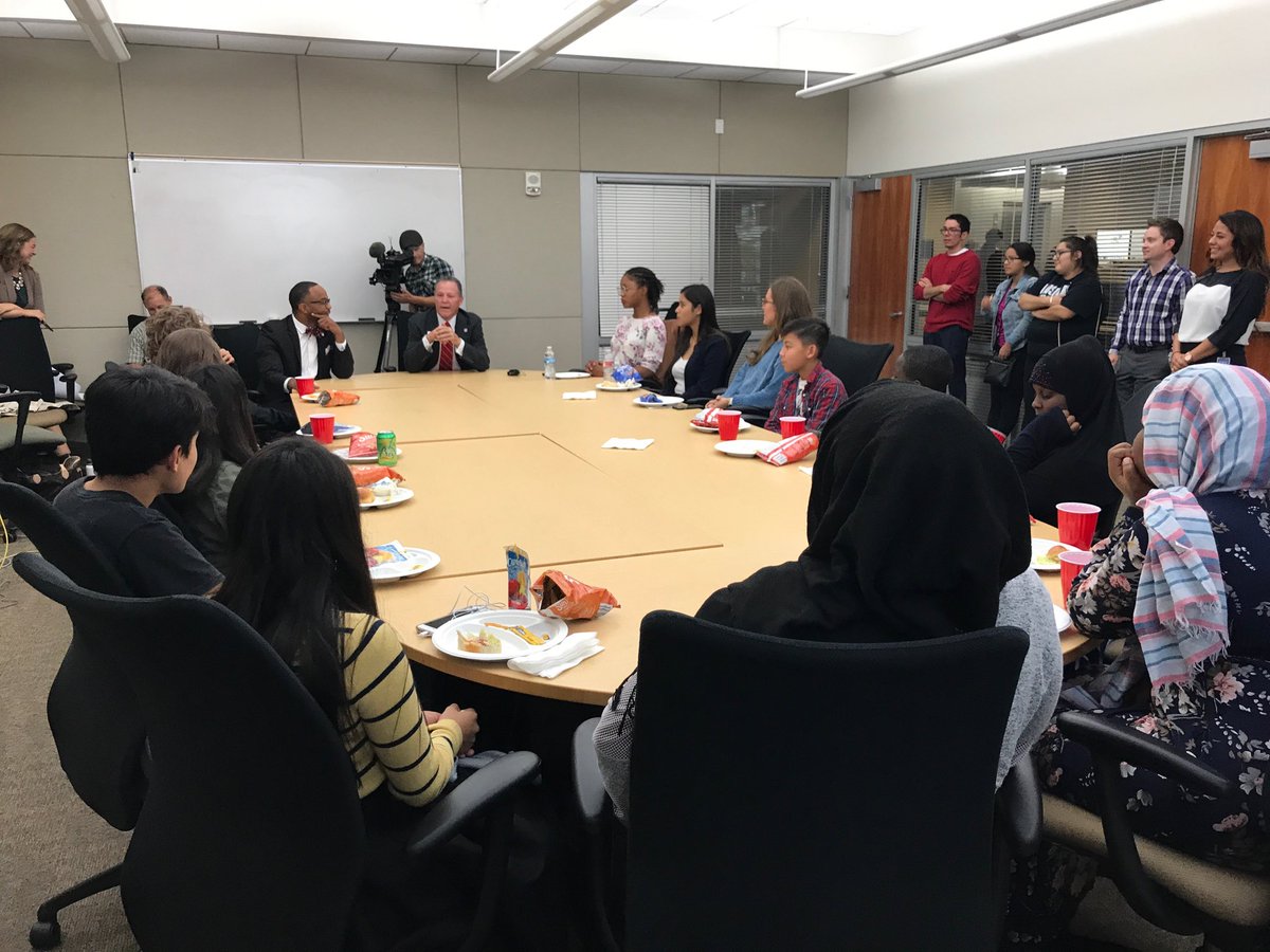 Thx ⁦@AlbusBrooksD9⁩ &amp; ⁦<a href="/CityofDenver/">City and County of Denver</a>⁩ Tim Sandos of North Denver Cornerstone Collaborative for meeting w #Denver students to hear their concerns &amp; answer questions. Story ⁦<a href="/9NEWS/">9NEWS Denver</a>⁩ tonight! ⁦<a href="/UofDenver/">University of Denver</a>⁩ ⁦<a href="/GSSWDenver/">GSSW U of Denver</a>⁩ ⁦⁦<a href="/BridgeProjectCO/">The Bridge Project</a>⁩ twtd.by/LynnSchofClark…