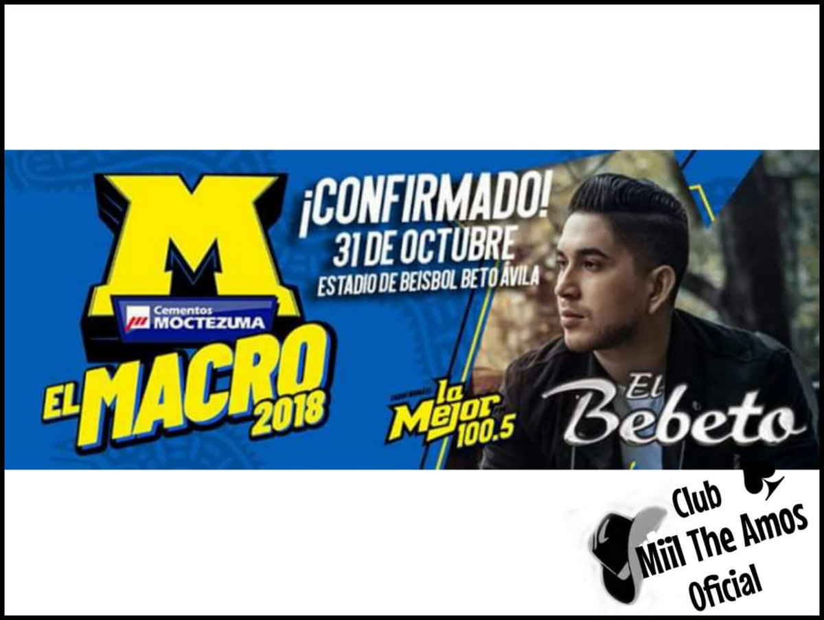 ivezitha12ramos's tweet photo. Próximo miércoles 31 de octubre 🎉
@El_Bebeto 🎤 y su Banda TyL 🎺 se presentarán en #ElMacro2018 en Veracruz, Veracruz 👏
@Club_MilTeAmos ¡PRESENTE♠!
#PorQuéDejasteQueTeAmara #MiPersonaPreferida
@latinpowermusic https://t.co/VuRBp20s08