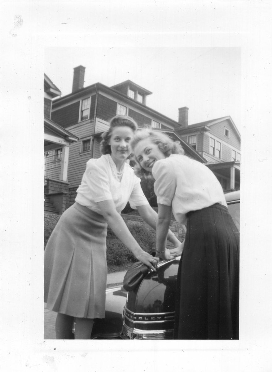 There are 5 scrapbooks that I'm guessing are my mother's from high school... in 4, I don't recognize anyone... the 5th has some pictures of my grandparents and uncles etc... I'm tempted to throw the 4 out but the images are so amazing - I don't think I can #BeaverPA #highschool