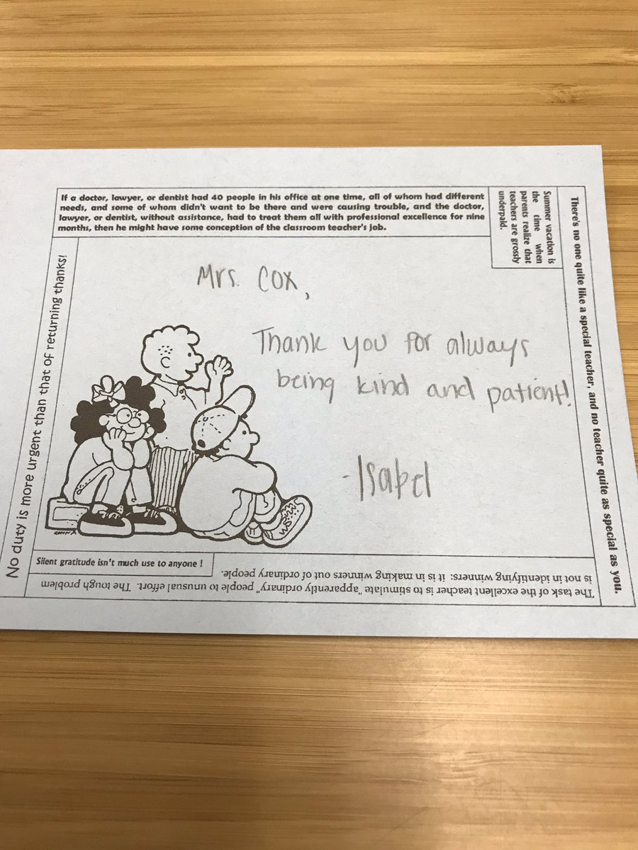 juliegc22's tweet photo. Just when I thought I’d run out of #patience - I got a little reminder how important it is. It may be the most important thing for our students. #teacherlife https://t.co/hBGsO6z6al