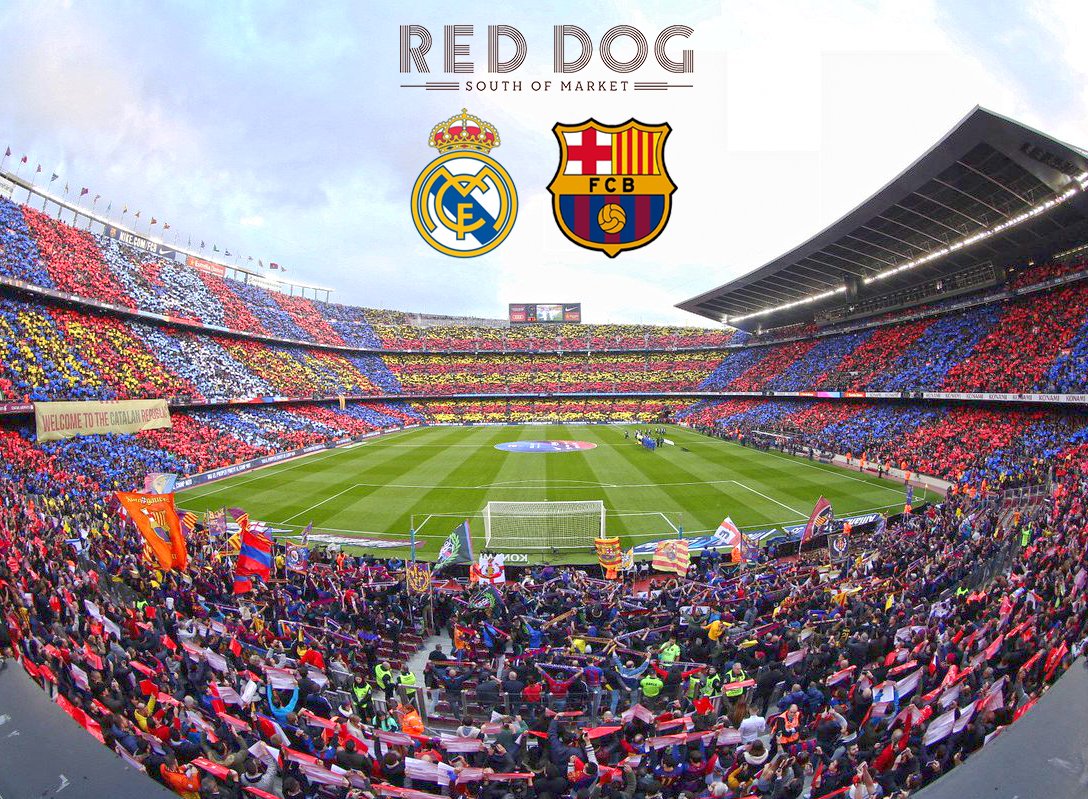 Join Red Dog and Penya Barcelonista as we host #ElClásico between #FCBarcelona &amp; #RealMadrid. Unlimited Spanish #breakfast during the game, $20 Featuring Spanish tortillas, pan con tomato &amp; charcuterie &amp; cheese boards. Sangria starts flowing at 7:45 AM and Kick-Off at 8:15 AM.