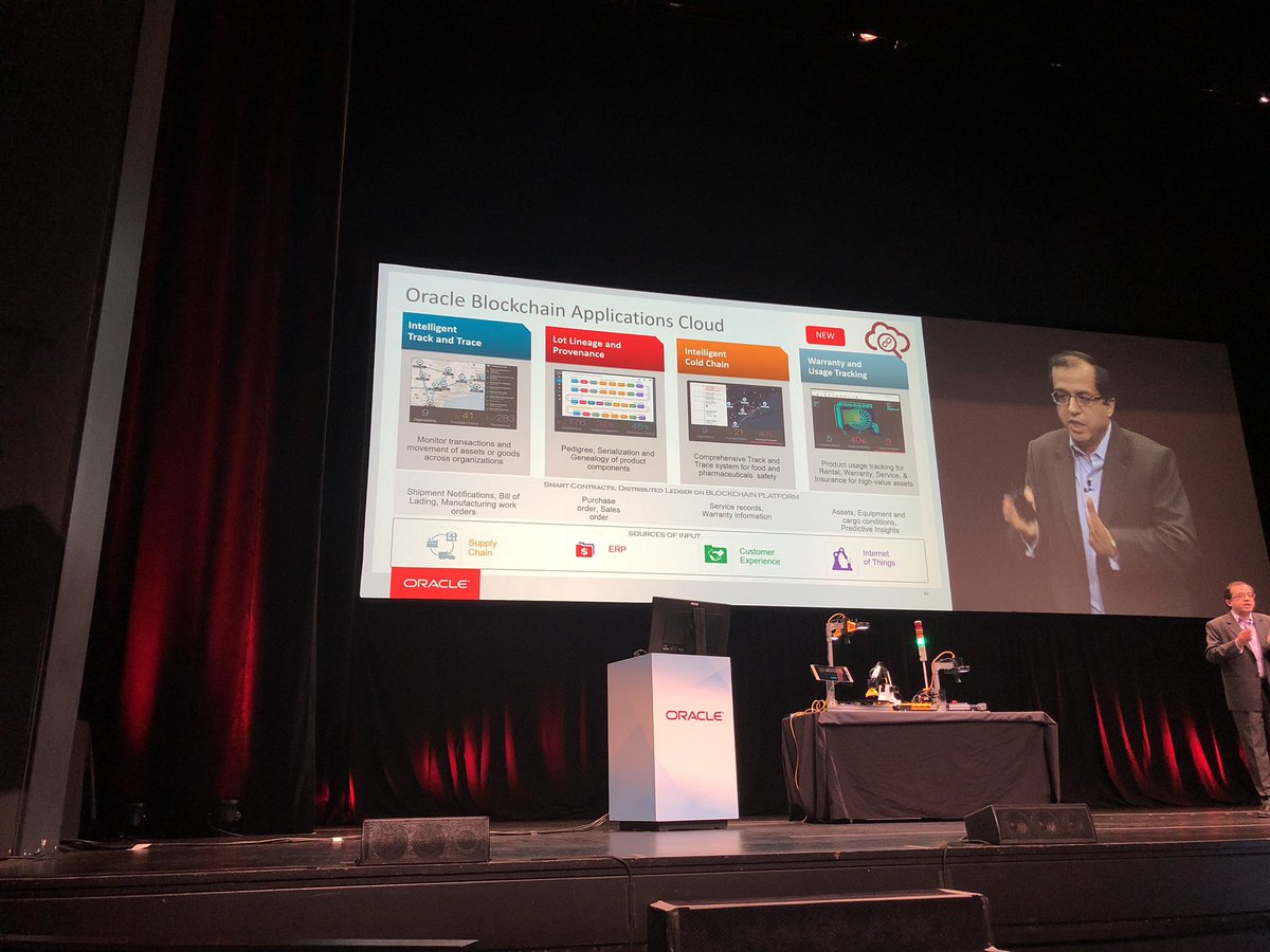 kdarby's tweet photo. OpenWorld presentations about new blockchain applications that can help reinvent your supply chain. #OpenWorld2018 https://t.co/YWIPArhbq1
