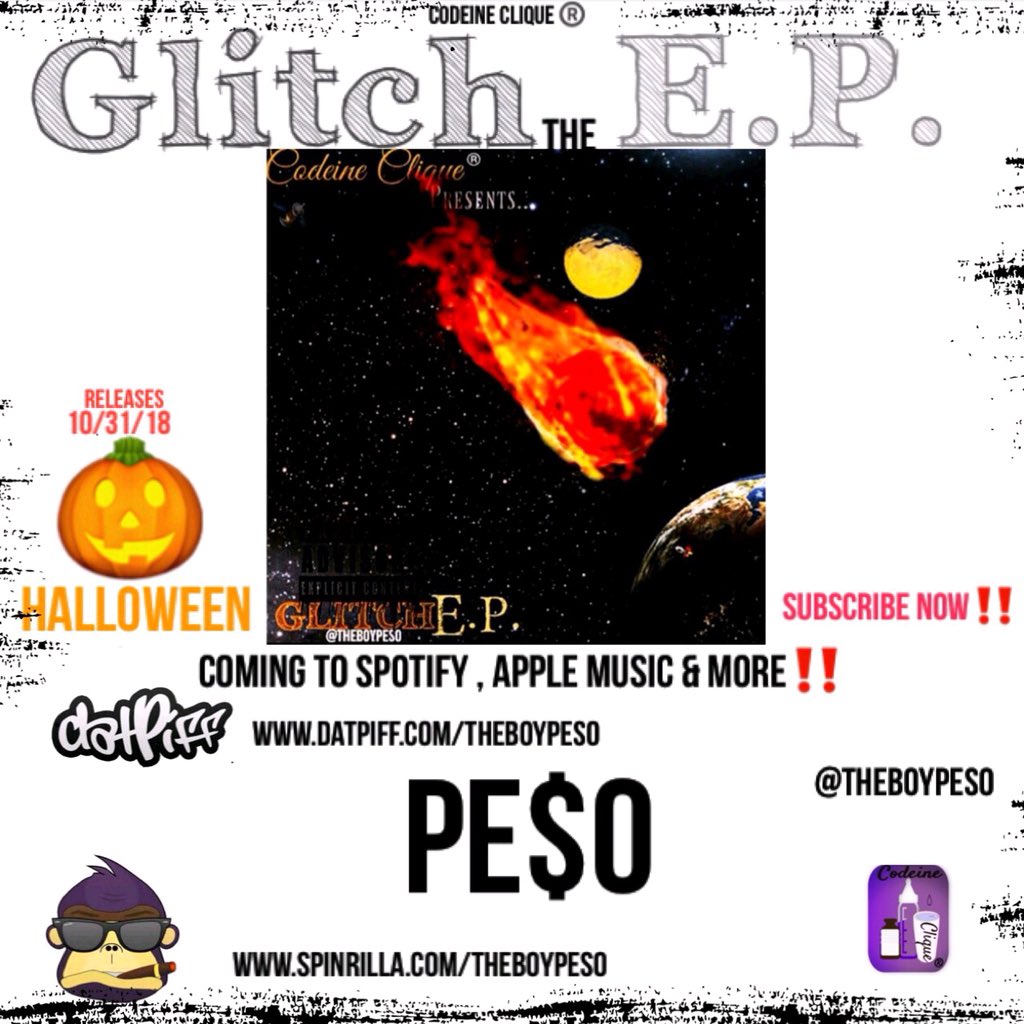 TheBoyPeso's tweet photo. “GlitchtheEP”👾 is Coming Coming Soon Don’t Be Late To The #NewMusic | #Rap #HipHopMusic #Finland #Boston #florida #Yourubemusic #Spinrilla #Datiff , #Itunes #EDM #Techno #Tennessee #Hawaii #Vegas #RapArtists #Italy #Kansas #Utah #Wyoming #Russia #Delaware #Arizona #PESO #new https://t.co/agwpvrh74l