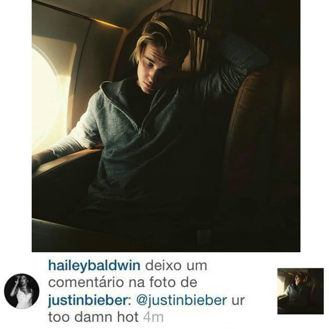May 31, 2015. Hailey left a comment on Justin's photo.