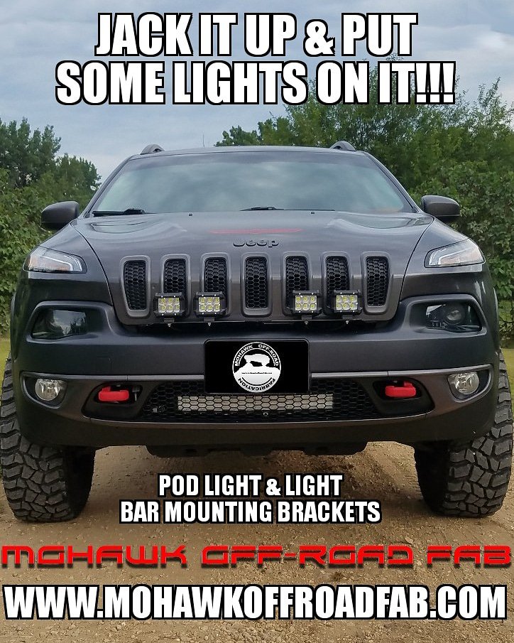 8 DAYS LEFT
15% OFF + FREE SHIPPING!!!
KL Pod Light & Light Bar Mounting Brackets
Front &Rear Available
mohawkoffroadfab.com
#jeepcherokee #KL #Trailhawk
 #2014jeepcherokee #. #2016jeepcherokee
#2017jeepcherokee
#2018jeepcherokee
#2019jeepcherokee #klon32s #modifiedkl