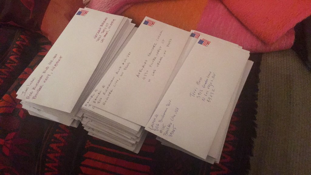 DanielBurwen's tweet photo. Cranked through another few hundred letters tonight!  An easy fun empowering way to participate in the midterms. https://t.co/CEAkaslHbK  @votefwd https://t.co/Cb5UxqT5OU