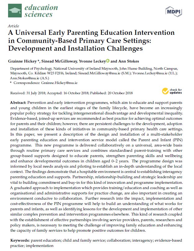 EducSci_MDPI's tweet photo. A Universal Early Parenting Education Intervention in Community-Based Primary Care Settings: Development and Installation Challenges https://t.co/QM7nmtYi2B (Special Issue Family and Parent Education: Promises, Challenges and Future Directions https://t.co/UyDgwR3wtS ) https://t.co/nLhs7J5mdO