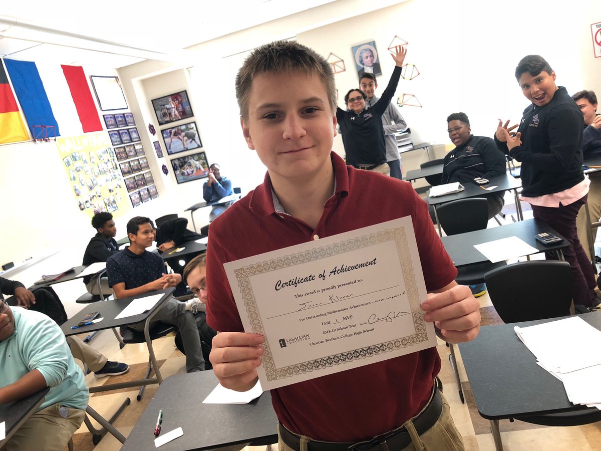 CBCMathematics's tweet photo. Jason is the #MathMVP for Unit 1 in Algebra 1 Class! #Hardworkpaysoff https://t.co/Gz5sBke3lp