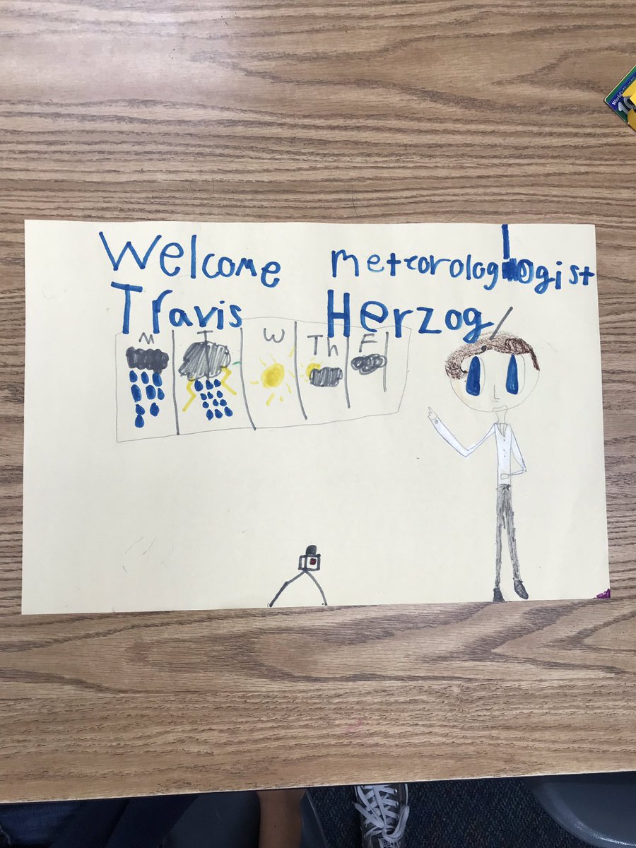 Ms_Guardino's tweet photo. We are so excited for @TravisABC13’s visit tomorrow!!!  The perfect way to end our unit on Weather Conditions! @SheridanCFISD https://t.co/3PbPYageWF