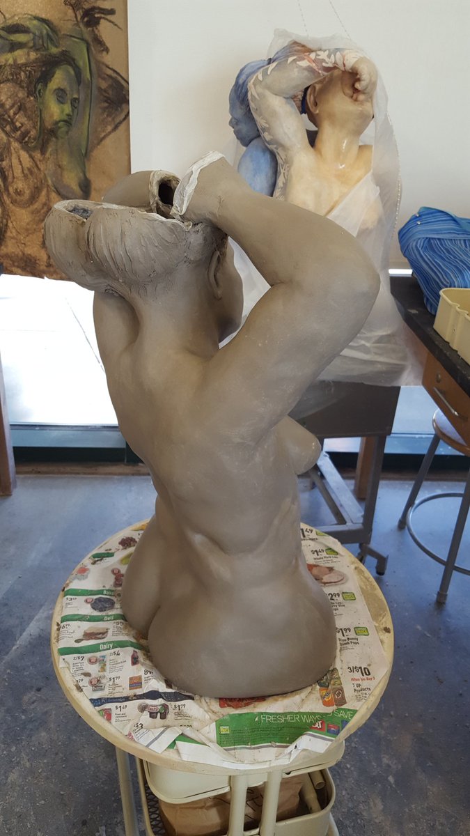 BurnCeramics's tweet photo. #workingfaster May be up to the hands this week. #womenartist #ceramicfigurative #Clay #claysculpture #Sculpture https://t.co/E32ET41ttf