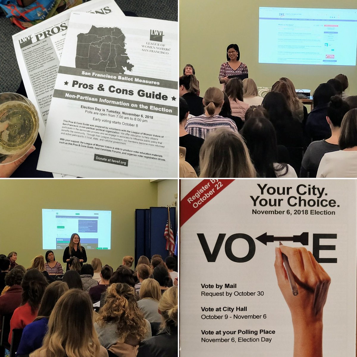 JuniorLeagueSF's tweet photo. Learning the pros and cons of what is on the upcoming ballot at tonight's JLSF event, Bubbles and Ballots. Thank you Advocacy committee for hosting, and special thanks to The League of Women Voters San Francisco for leading the discussion
#juniorleaguesf #policynotpearls @LWVSF https://t.co/7NODwItqPY