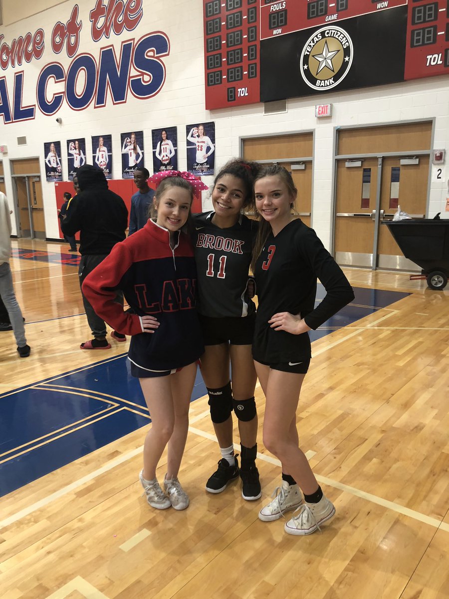 Weldon_AM's tweet photo. Glad I got to see each of these girls shine tonight! Two playing for Clear Brook volleyball and one cheering for Clear Lake. I love seeing my former cheer babies pursuing their passions. So proud of y’all💛🖤 #alwaysabulldog #BIScheer https://t.co/qJn6qmJspu