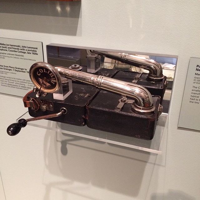 GraingerMuseum's tweet image. We love this ultra-portable gramophone from the Grainger Museum Collection, once belonging to Dame Nellie Melba herself! Part of our current exhibition #ObjectsofFame, this gramophone helps to tell the story of fame and technology as connected to the careers of Melba &amp;amp; Grainger.