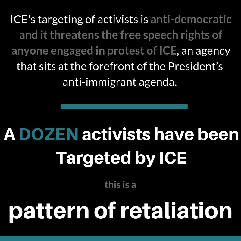 NIPNLG's tweet photo. Today, we co-filed lawsuit asking the federal court in Western District of WA to stop @ICEgov's unconstitutional policy of retaliating against First Amendment-protected advocacy in support of immigrant rights. More here:
https://t.co/KmOZC9SW95 #TargetICE #AbolishICE https://t.co/8ZkFoGNshL