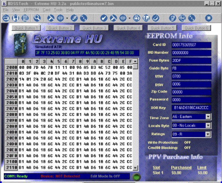 For the H card, a software package “BasicH” was been popular for being powerful but also relatively simple to use. Later, with the HU card, even more tools like “ExtremeHU” for programming cards and “HU Sandbox” for developing new pirate code became standard tools for hackers.