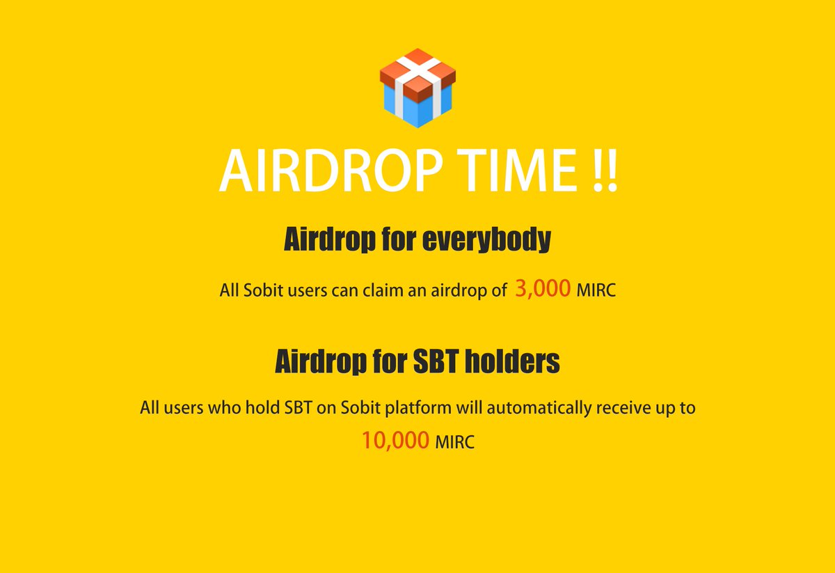 Sobitone's tweet image. Airdrop time！ Check the detail of MIRC airdrop at Sobit subreddit or official website.
reddit.com/r/SobitExchang…