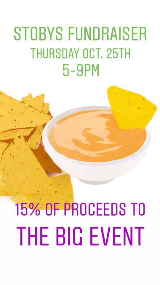 Come out this Thursday to Stobys and say you’re with The Big Event!