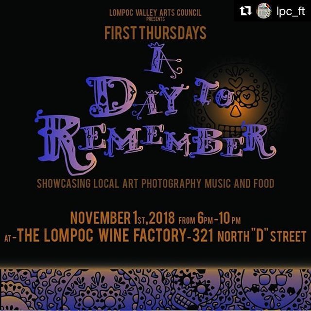 Lompoc_eats's tweet image. #Repost @lpc_ft
・・・
Hey Everyone, We will be celebrating life and remembering those who left before us on Thursday, November 1st. #supportlocalartists #art #photography #music #food ift.tt/2Jdg8uc