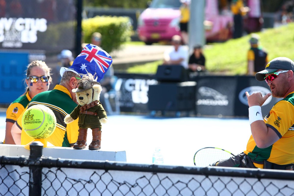 Photo of the Day!

Trooper Bert Jones - the Light Horse Bear with <a href="/aussieinvictus/">Austin Gibson</a> Team tennis players Stewart Sherman and Trudy Lines.  #GameOnDownUnder #IG2018 #AnzacBears #BearstoSchool