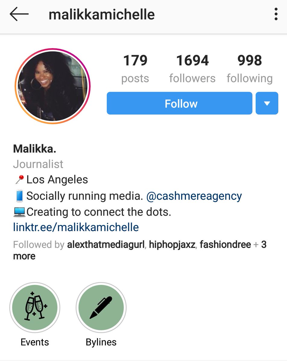 Malikka MichelleIG: MalikkaMichelleJournalistSocial Media at Cashmere AgencySocial Media StrategistContent Curator