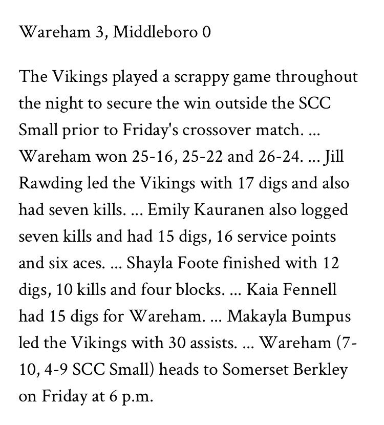 CoachKaeterle's tweet photo. Wareham Volleyball 3-0 over Middleborough tonight! Solid way to bounce back and wrap up our home game schedule! Big thanks and appreciation to our great group of seniors with a complete team effort tonight!! #WeAreOne https://t.co/Hryy3Ce3Kj