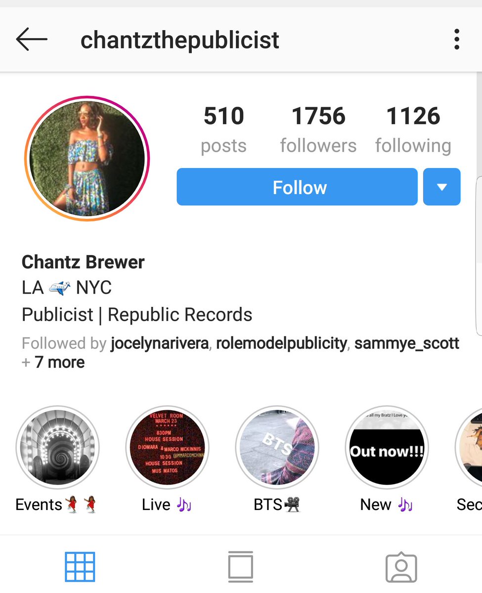 Chantz BrewerIG: ChantzThePublicistPublicistPublicist at Republic Records