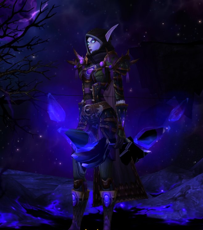 ItsPixelmuse's tweet photo. Just changed race to Void Elf. Having some transmog fun. #warcraft #gaming #voidranger https://t.co/ytUajTi3cq