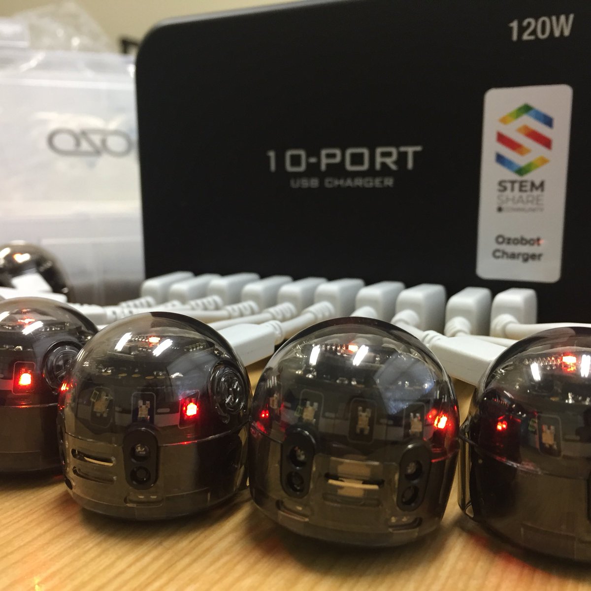 Charging the Ozobots ready for our Kindergarten buddies maze challenge next week! #ozobots #stemshare #stemsharekitsrock #NSWDoE #buddies