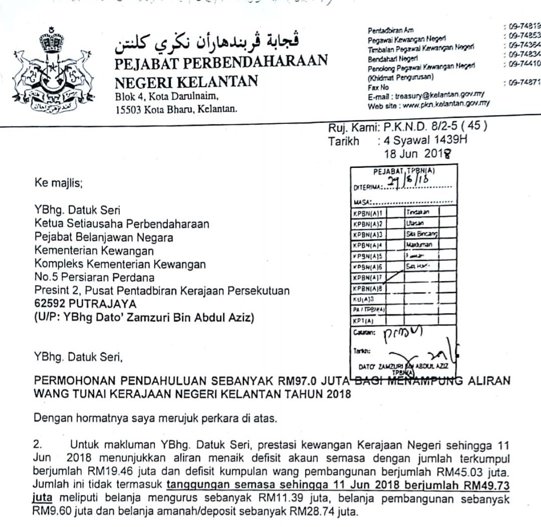 Adrian Lim Chee En On Twitter Pas Kelantan Menangis Meminta Bantuan Dari Kerajaan Persekutuan Permohonan Pendahuluan Sebanyak Rm97 Juta Untuk Menampung Aliran Wang Tunai Kerajaan Negeri Kerajaan Negeri Terdedah Kepada Kelewatan Pembayaran