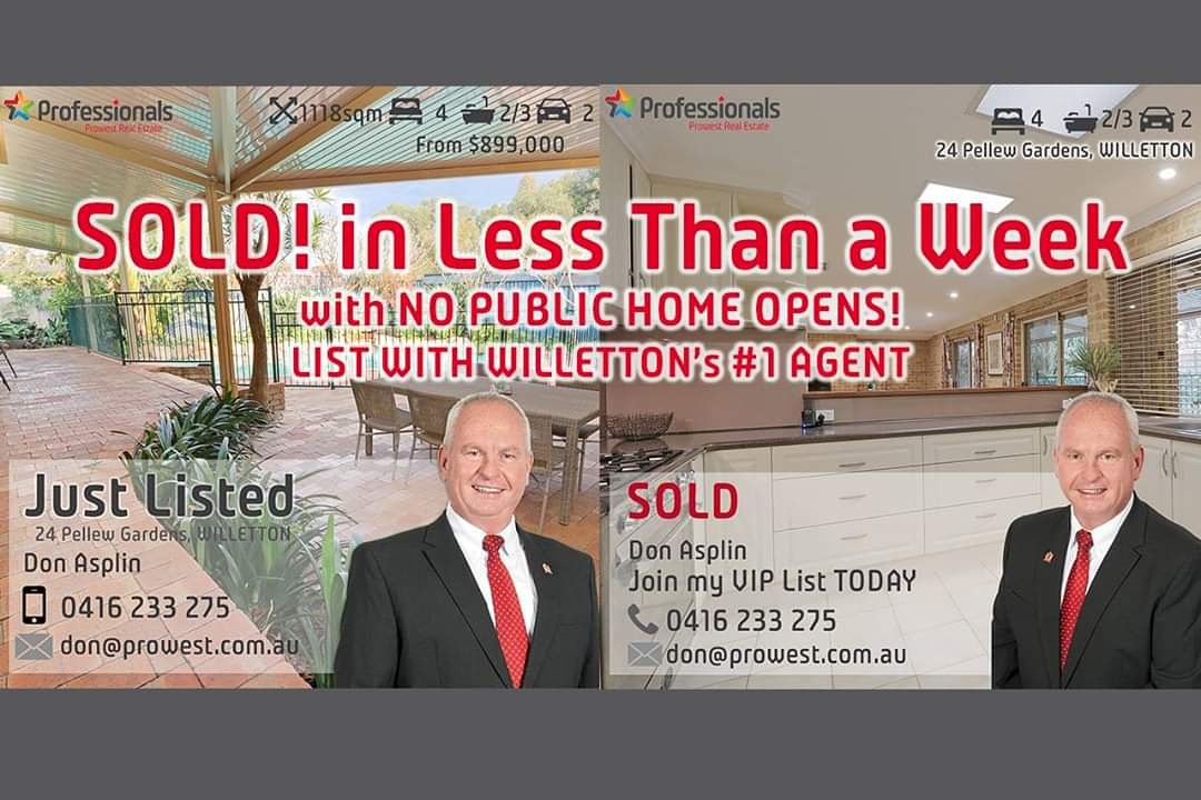 Prowest_RE's tweet photo. SOLD in less than a week & without a public home open!
Our amazing buyer database 👨💻gets your home sold quickly & with GREAT results #RealEstatePerth #mrwilletton #prowestrealestate #professionalsprowestrealestate #willettonproperty #DonAsplin #agentoftheyear #buyerdatabase https://t.co/XgBVCJZ7Nk
